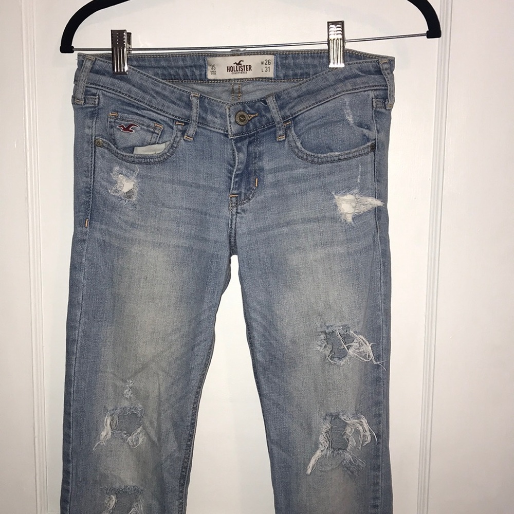 Light wash ripped Hollister jeans
